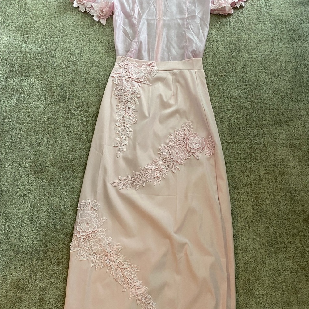 Zimmerman wanna be… ballet pink XS midi skirt and matching top.